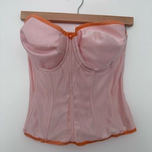 orange and pink bustier corset